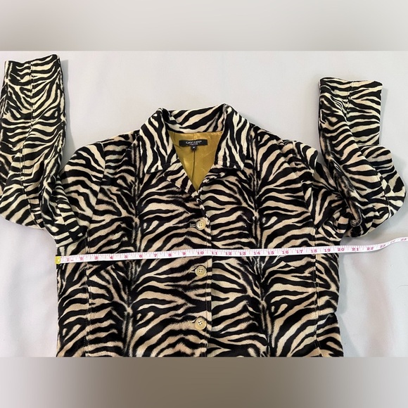 VTG KAREN KANE INC. LIFESTYLE Women’s Brown Tiger Print Long Line Jacket Sz M - Picture 5 of 14